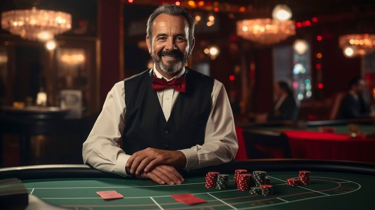 Tampilan permainan Sic Bo live di platform pete togel dengan dealer dan tiga dadu